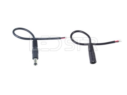 LedStar DC sada konektorov, 2.1x5.5mm, samec+samica, 2x10cm, spoľahlivé elektrické komponenty pre LED projekty