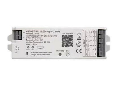 MiLight WiFi Ovládač LED Pásikov s piatimi funkciami v jednom 15A 12V-24V, WB5, kompaktný a úsporný ovládač pre riadenie LED osvetlenia v interiéri
