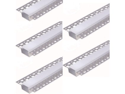 led Hliníková lišta 20mm do sadrokartónu s Mliečným krytom, profil pre LED pásiky, 2m, 5ks – napájací zdroj – pohľad zblízka