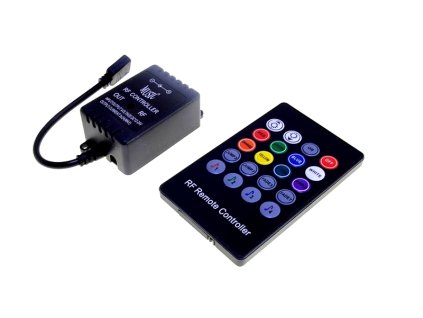 IRD tlačidlový LED ovládač RGB pásikov 6A 5-12V 30W-72W, s efektom Farebná hudba – detail LED pásika