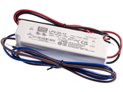 Mean Well LED Napájací spínaný vode odolný zdroj LPV-20-12 IP67 – montážny detail