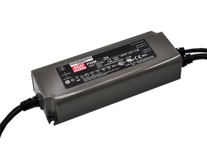 Mean Well LED Napájací spínaný vode odolný zdroj PWM-120-24 IP67, spoľahlivé napájanie LED pásikov v kúpeľni, exteriéri alebo na terase