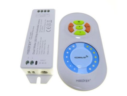 MiBoxer RF ovládač CCT Duálnych LED pásikov 12A 12V/144W 24V/288W, FUT040 – obsah balenia