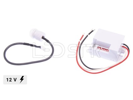 Milio Pohybový PIR senzor pre LED osvetlenie, nastaviteľné funkcie, 10A 12V/120W 24V/240W – napájací zdroj – pohľad zblízka