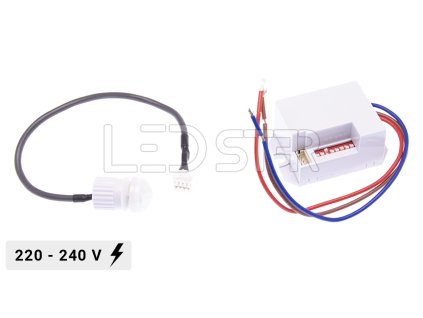 Milio Pohybový PIR senzor pre LED osvetlenie, nastaviteľné funkcie, 230V 800W, bezdrôtové ovládanie LED osvetlenia pre pohodlné použitie