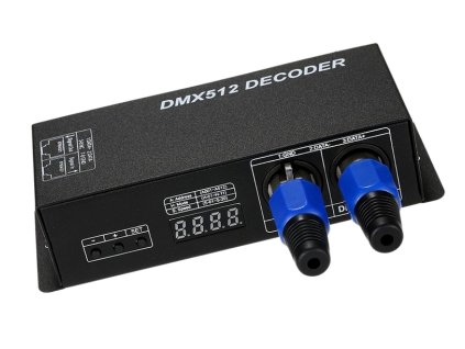 Ovládač DMX512 decoder RGB 3x8A 12/24V display – produkt z boku