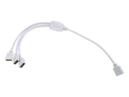 Rozbočovač pre 4 pinové RGB pásiky, 1 vstup/3 výstupy – ukážka svietenia pod skrinkou