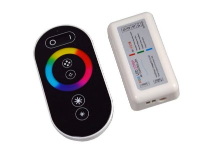 RF dotykový čierny ovládač RGB LED pásikov 18A 12-24V 216-432W – obsah balenia
