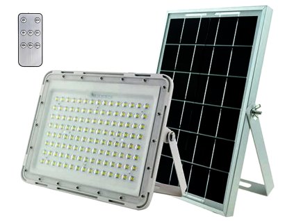 led 200W Hybridný LED solárny reflektor s pripojením na 230V, IP65 – produkt z boku