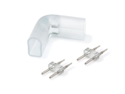 Spojka rohová pre LED Neóny 230V, L konektor s rozmermi 8x16mm – napájací zdroj – pohľad zblízka