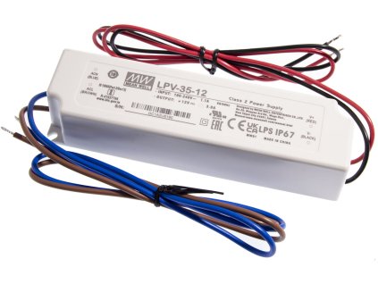 Mean Well Napájací spínaný vode odolný LED zdroj LPV-35-12 IP67 – obsah balenia