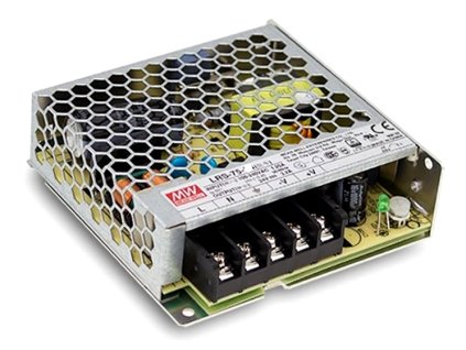 Mean Well LED Napájací kovový montážny spínaný zdroj LRS-75-12 – produkt z boku