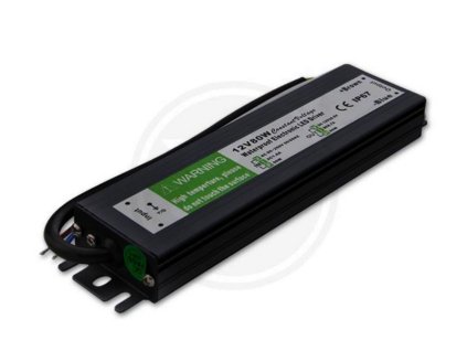 led Napájací spínaný vode odolný zdroj 12V 80W IP67 – napájací zdroj – pohľad zblízka