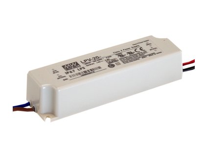 Mean Well Napájací spínaný vode odolný LED zdroj LPV-20-24 IP67 – hlavný záber produktu
