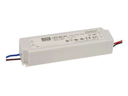 Mean Well LED Napájací spínaný vode odolný LED zdroj LPV-60-24 IP67 – montážny detail