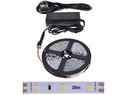4782 5 led sada 20 m biely led pasik 12 v biela na vyber 60 led m 6 w m adapter do zasuvky