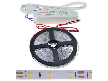 4785 3 led sada 20 m biely led pasik 12 v studena biela 60 led m 6 w m vodeodolny zdroj ip20