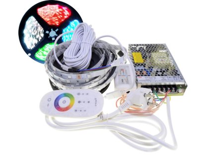 4815 ledstar sada 15m rgbw led pasik 12v 14 4w m rf ovladac 230v zdroj do zasuvky konektory