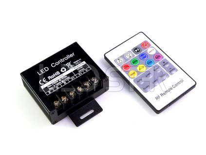 RF tlačidlový ovládač RGB LED pásikov 20A 12-24V 240-480W – konektor a príslušenstvo