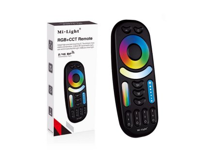 RF Diaľkové Multifunkčné LED ovládanie pre RGB, RGBW, RGB CCT, RGB+Duálne LED pásiky 4 zóny, FUT092Black, kompaktný a úsporný ovládač pre riadenie LED osvetlenia v interiéri