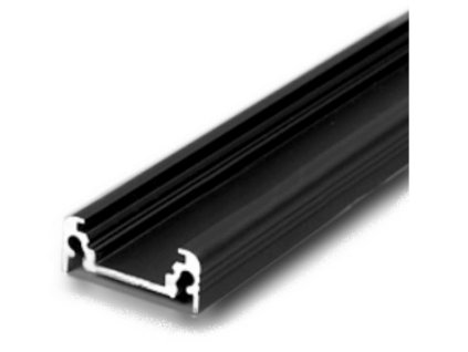 Topmet Hliníková lišta Classic Čierna, eloxovaný profil pre LED pásiky do 10mm, 2m, 1ks