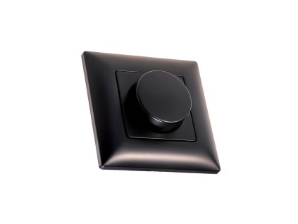 DimLED RF otočné Diaľkové ovládanie, (vysielač) k prijímaču pre stmievanie LED pásov a neónov na 230V, čierne, LED ovládač alebo stmievač pre plynulé ovládanie svetelných zdrojov