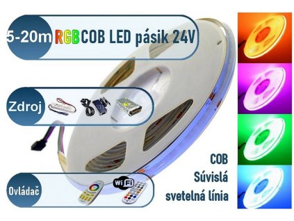 farebny cob 24v led pasik sada
