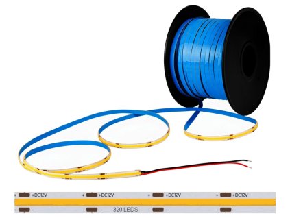 cob led pasik 12v 50m tepla biela
