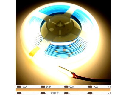 cob led pasik tepla biela 12v 320led