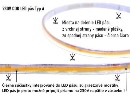 led pas cob 230v denna biela