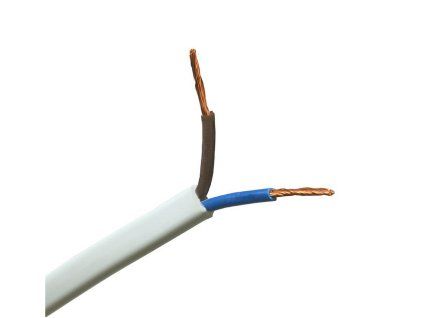 plochy biely bytovy kabel 2x1.0