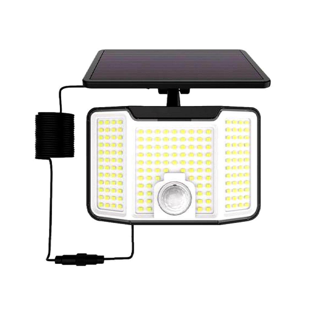 MasterLED Solárny reflektor 172LED diód, PIR senzor pohybu, samostatný solárny panel, IP44