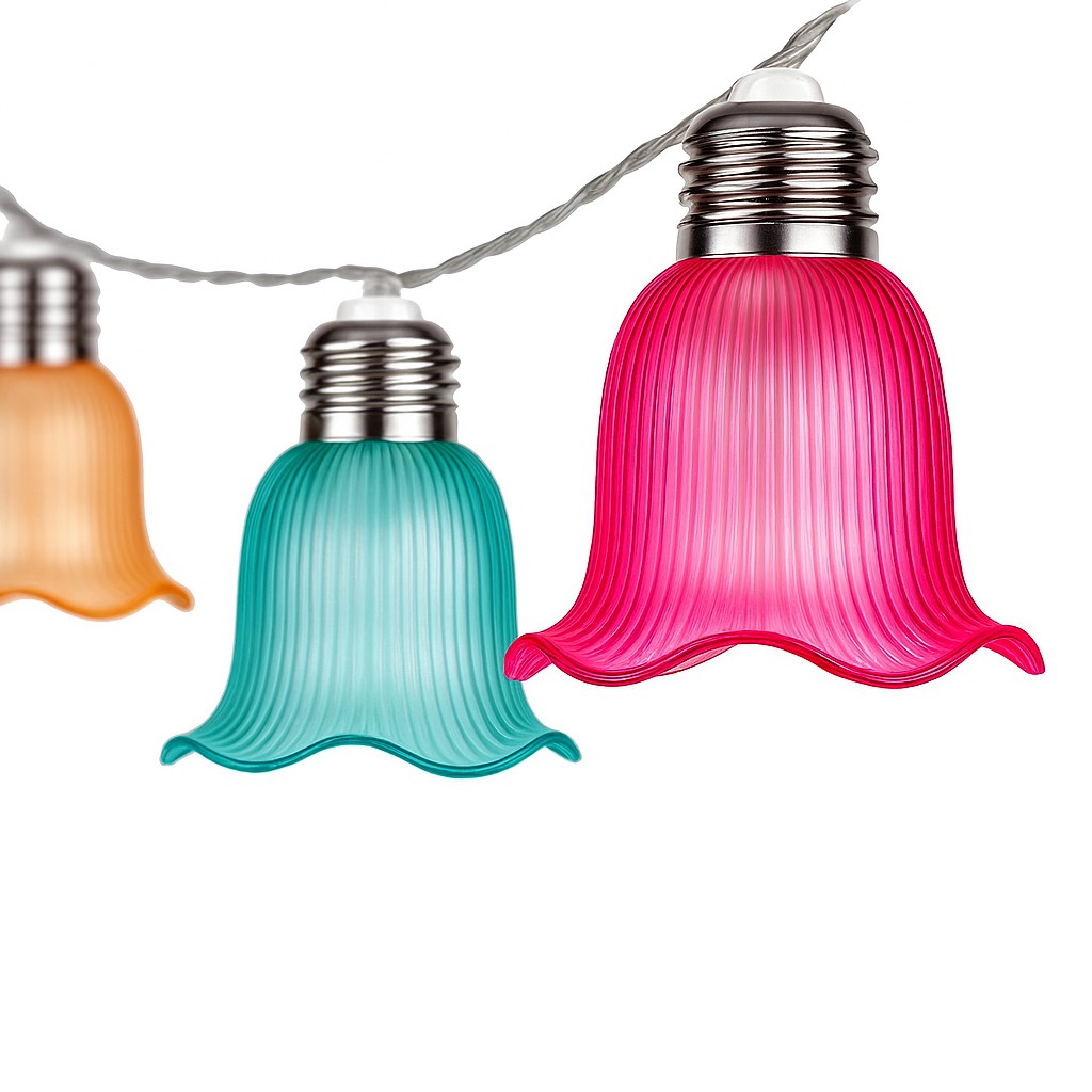 MasterLED Solárna svetelná reťaz s LED zvočekmi, 380cm, 10 LED žiarovky, IP44