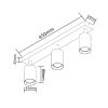 led stropne gu10 3ramenne svetidlo rozmery