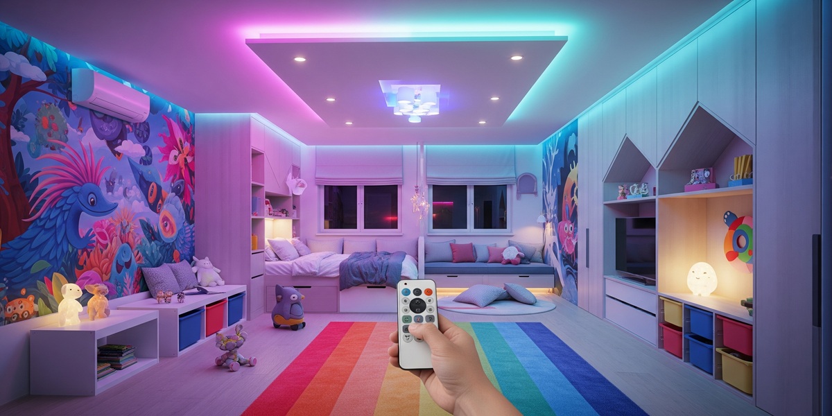 Kinderzimmer mit LED-Beleuchtung