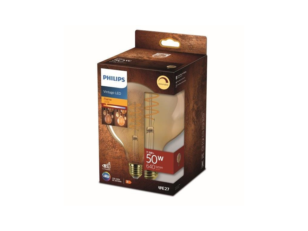 Philips 8719514337831 LED žárovka vintage 1x7,3W/50W | E27 | 640lm | 2200K | G120 - stmívatelná, zlatá