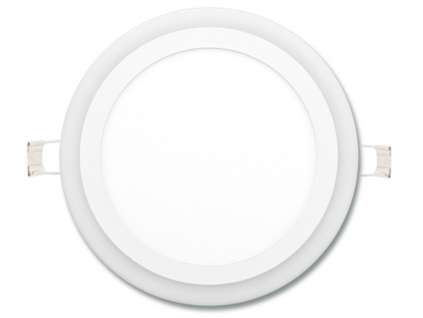 Bílý kruhový vestavný LED panel duo 195mm 12W denní + 4W teplá bílá