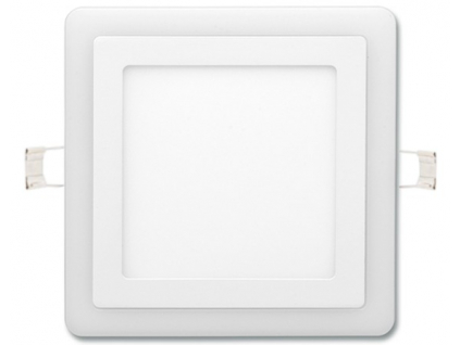 Bílý vestavný LED panel duo 145x145mm 6W denní + 3W teplá bílá