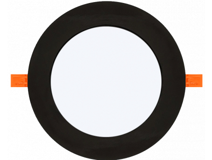 Černý vestavný LED panel 18W kulatý 225mm denní bílá