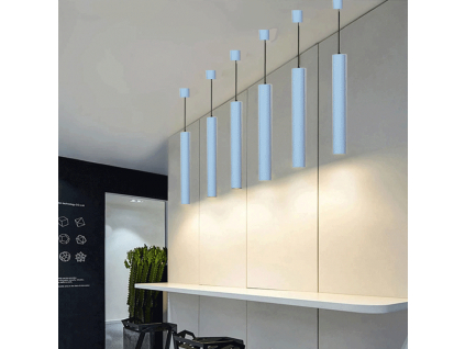 Modré LED závěsné thin svítidlo 5W 50cm 4000K