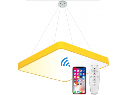 Závěsný Žlutý LED panel 400x400mm 24W smart CCT s ovladačem