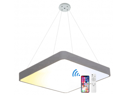 Závěsný Šedý LED panel 600x600mm 48W smart CCT s ovladačem