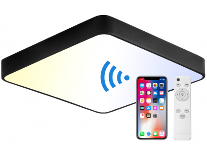Černý LED panel 500x500mm 36W smart CCT s ovladačem