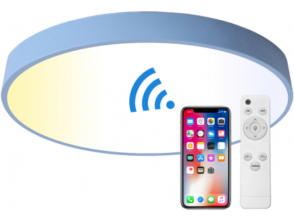 Modrý LED panel 400mm 24W smart CCT s ovladačem