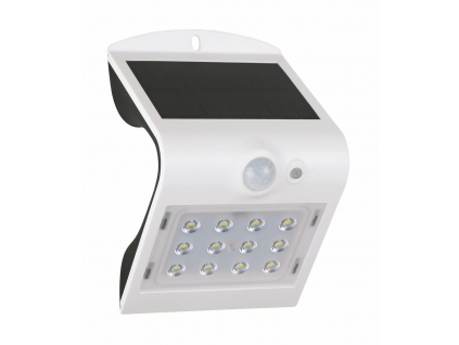 Bílé nástěnné LED světlo FOX solar PIR 12LEDW denní bílá