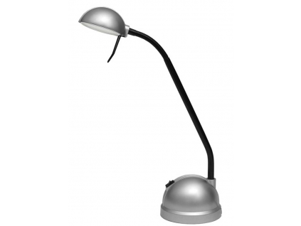 Stříbrná LED stolní lampička spektra 8W denní bílá