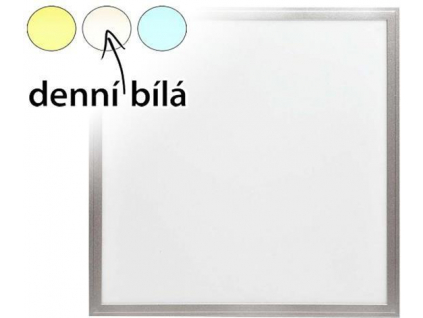 Stříbrný podhledový LED panel 600x600mm 45W teplá bílá 4900lm