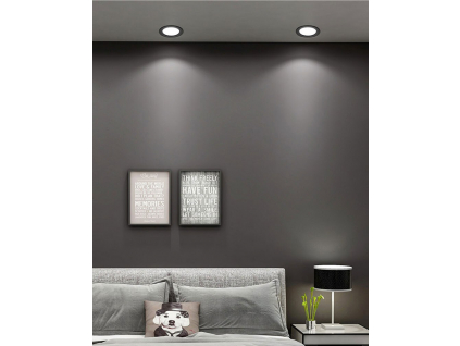 Černý vestavný LED panel 6W kulatý 120mm denní bílá