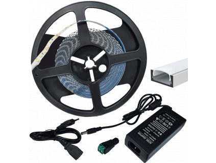Kompletní sada LED pásek denní bílá 6m 72W s profilem