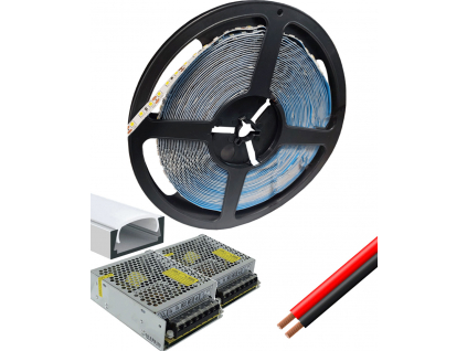 Kompletní sada LED pásek denní bílá 15m 180W s profilem